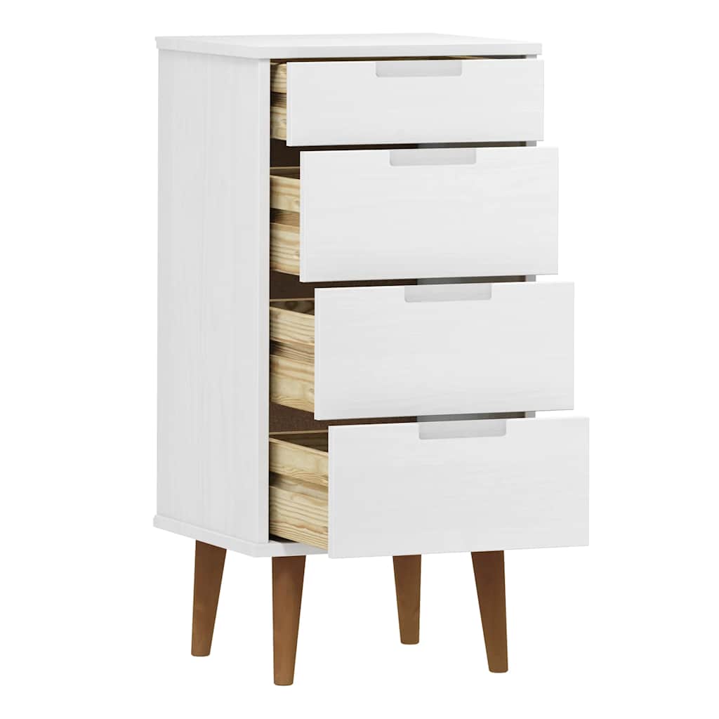 vidaXL Ladekast MOLDE 40x35x82 cm massief grenenhout grijs