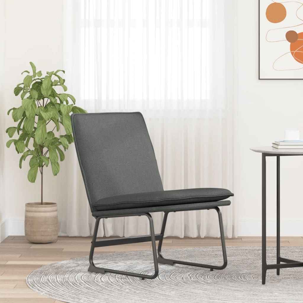 vidaXL Loungestoel 52x75x76 cm stof donkergrijs