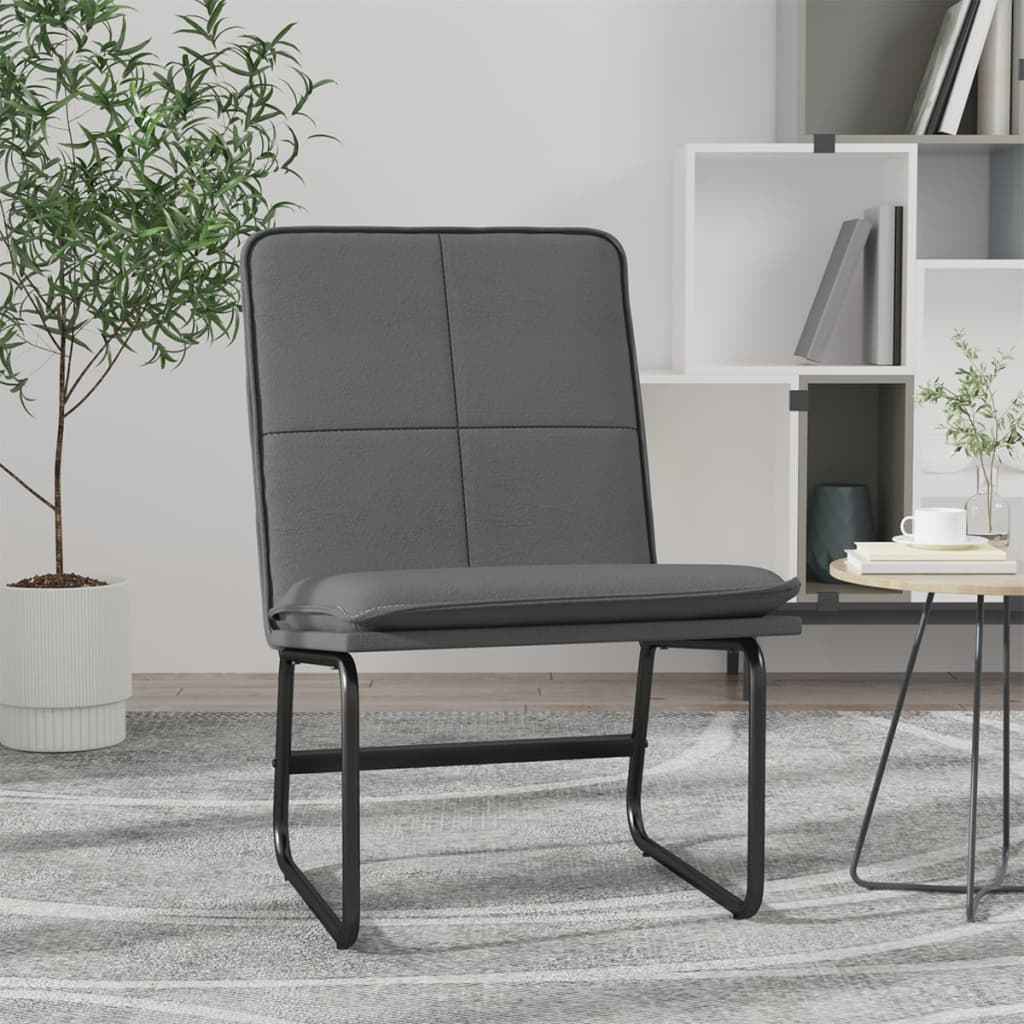 vidaXL Loungestoel 54x75x76 cm kunstleer zwart