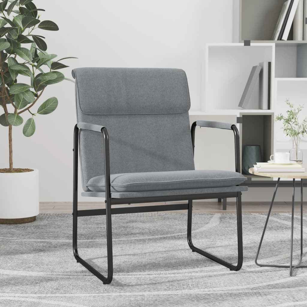 vidaXL Loungestoel 55x64x80 cm stof donkergrijs