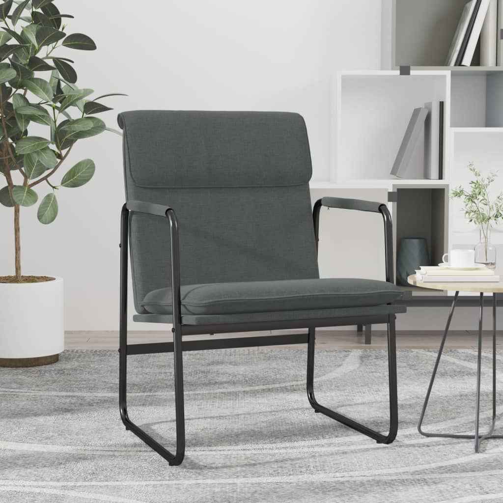 vidaXL Loungestoel 55x64x80 cm stof donkergrijs