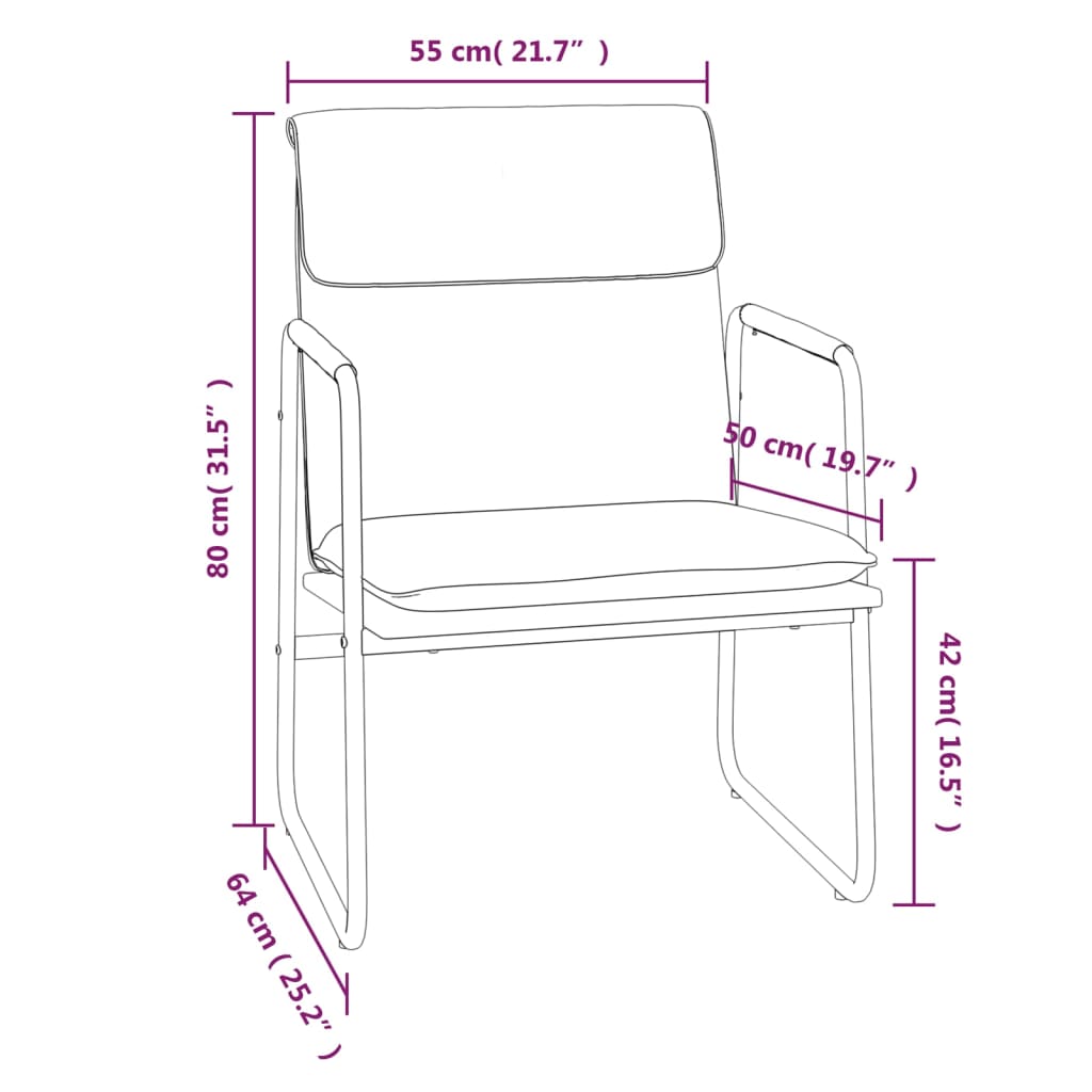 vidaXL Loungestoel 55x64x80 cm stof donkergrijs