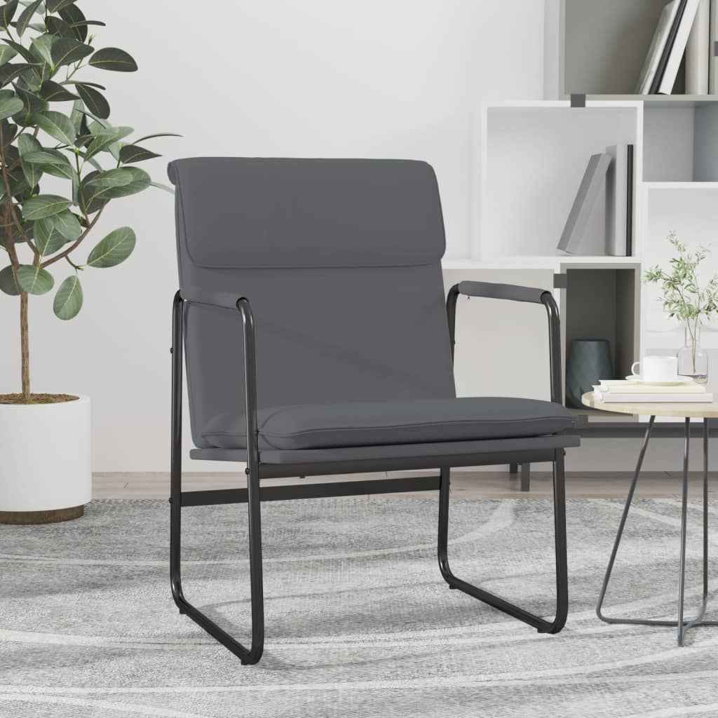 vidaXL Loungestoel 55x64x80 cm kunstleer zwart