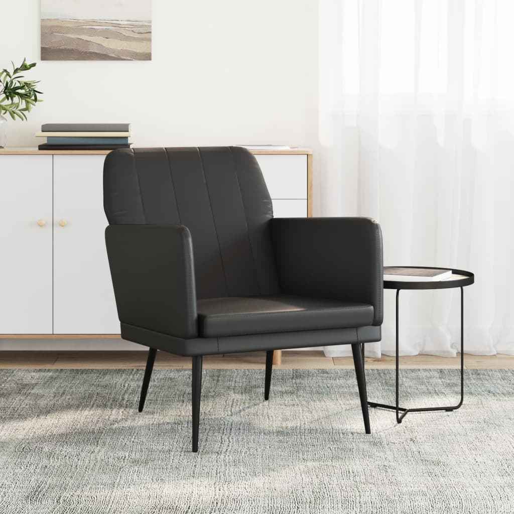 vidaXL Fauteuil 61x78x80 cm kunstleer zwart