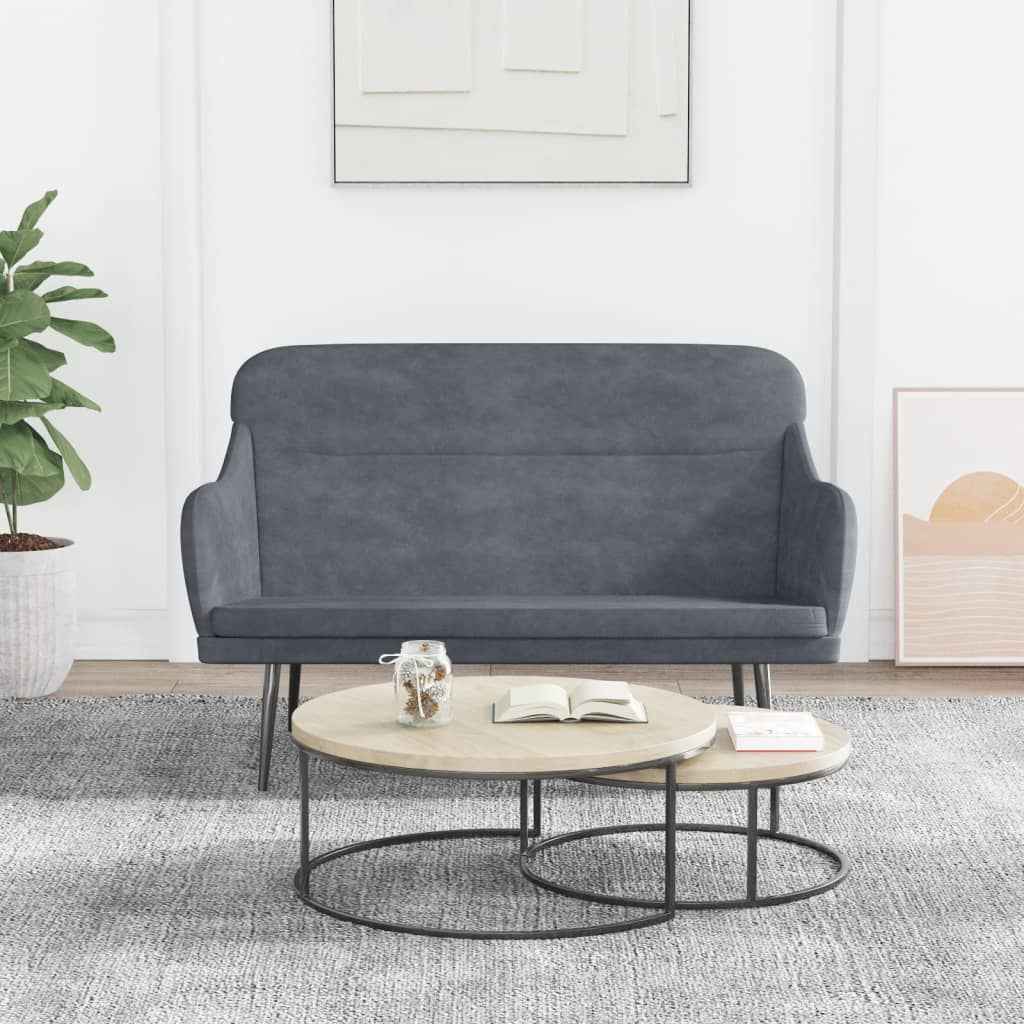 vidaXL Bankje 110x76x80 cm fluweel lichtgrijs