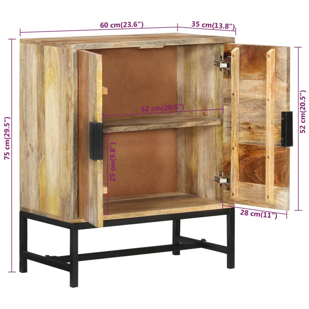 vidaXL Dressoir 60x35x75 cm massief acaciahout