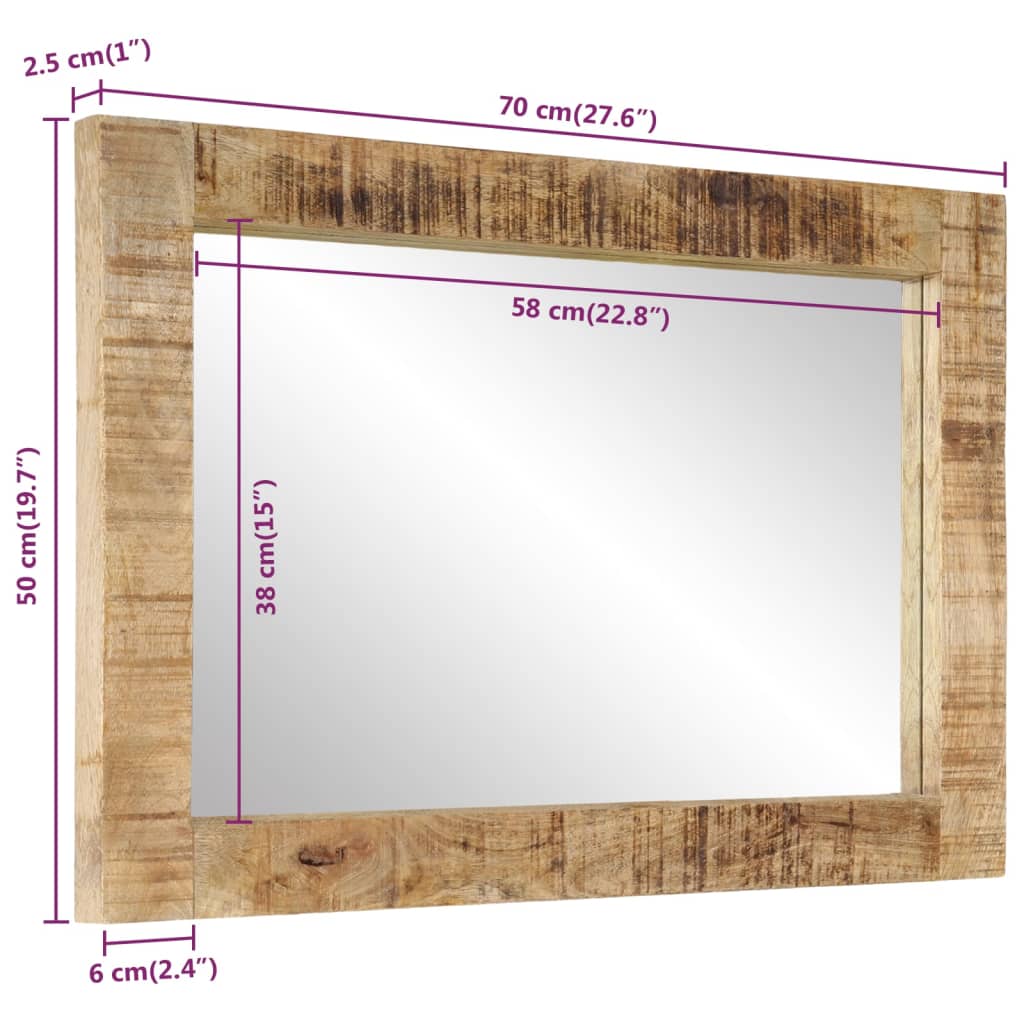 vidaXL Spiegel 70x50 cm massief gerecycled hout en glas