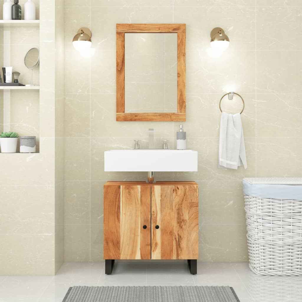 vidaXL Spiegel 70x50 cm massief gerecycled hout en glas