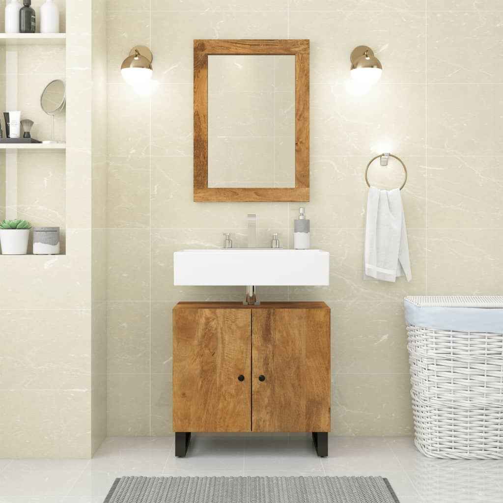 vidaXL Spiegel 70x50 cm massief gerecycled hout en glas