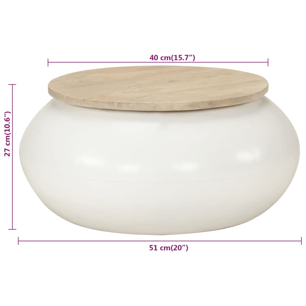 vidaXL Salontafel 68x68x30 cm massief gerecycled hout zwart