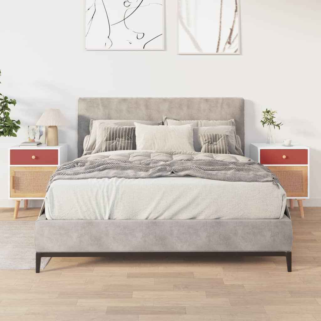 vidaXL Nachtkastjes 2 st 40x30x55 cm bewerkt hout wit