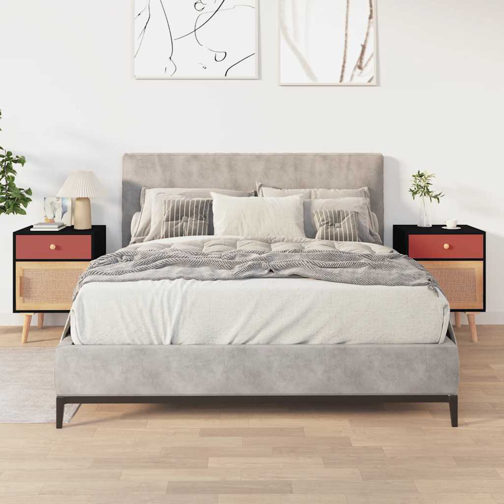 vidaXL Nachtkastjes 2 st 40x30x55 cm bewerkt hout wit