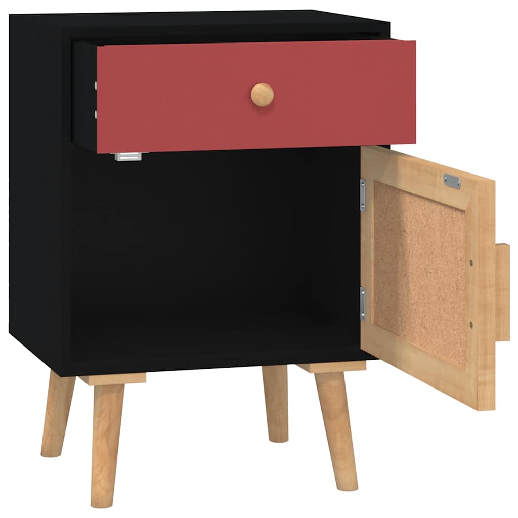 vidaXL Nachtkastjes 2 st 40x30x55 cm bewerkt hout wit