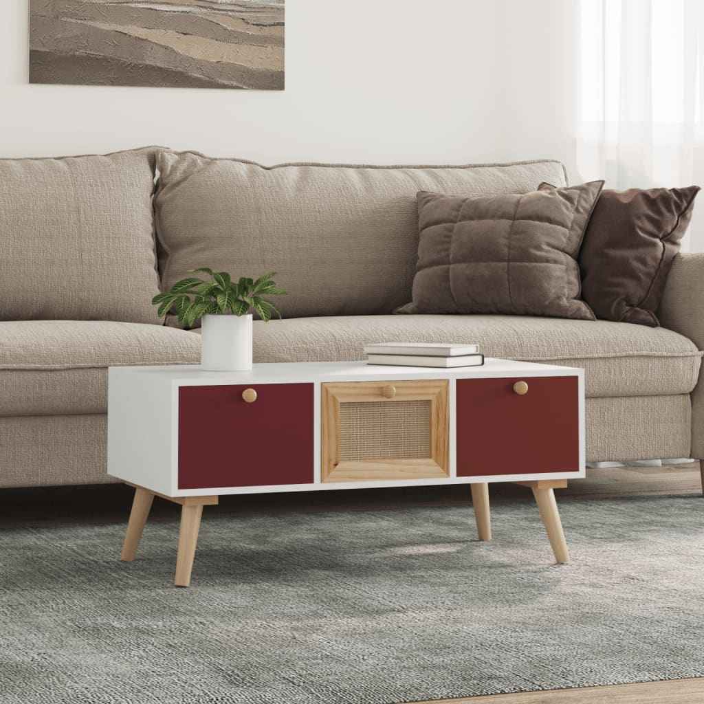 vidaXL Salontafel met lades 80x40x35,5 cm bewerkt hout