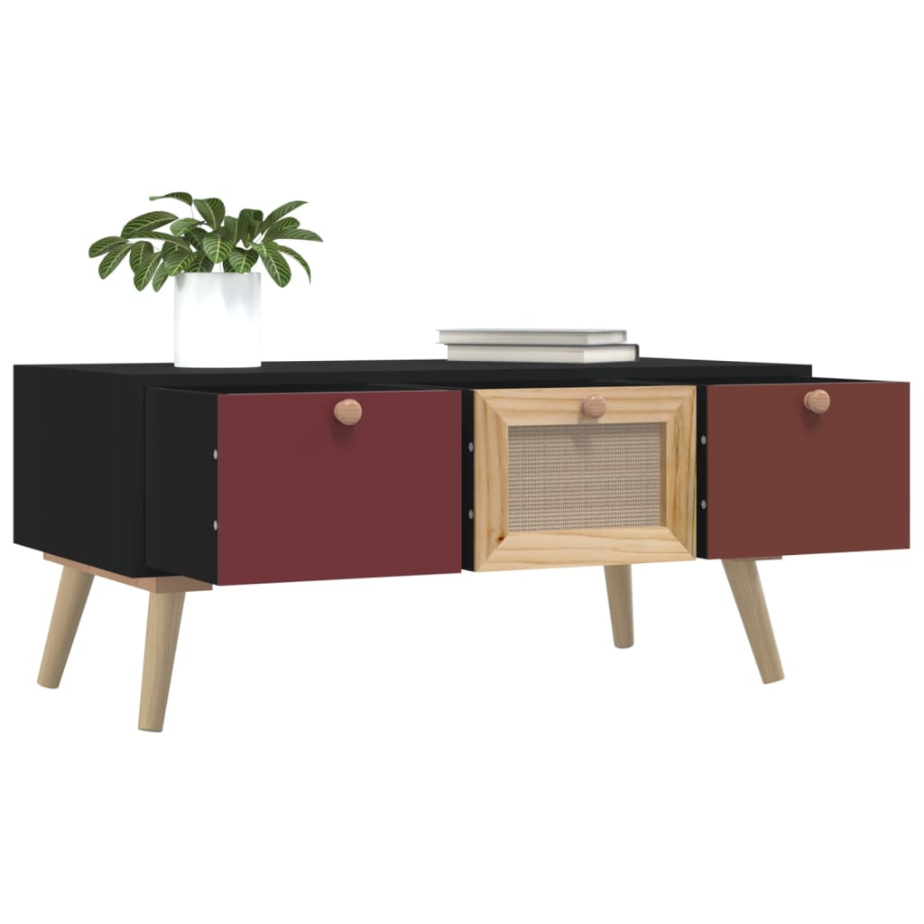 vidaXL Salontafel met lades 80x40x35,5 cm bewerkt hout