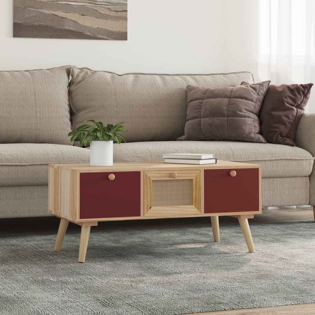 vidaXL Salontafel met lades 80x40x35,5 cm bewerkt hout