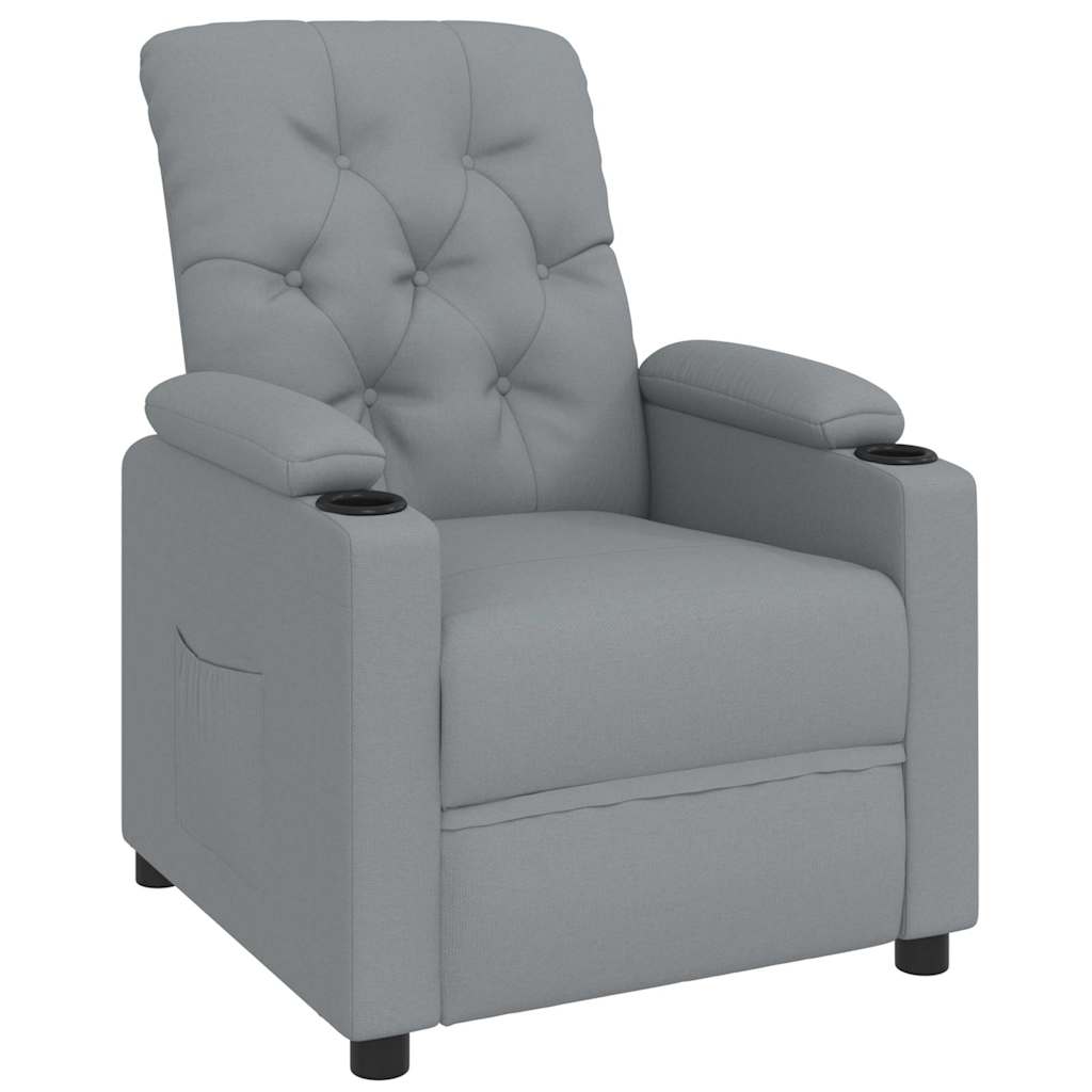 vidaXL Relaxfauteuil lichtgrijze stof