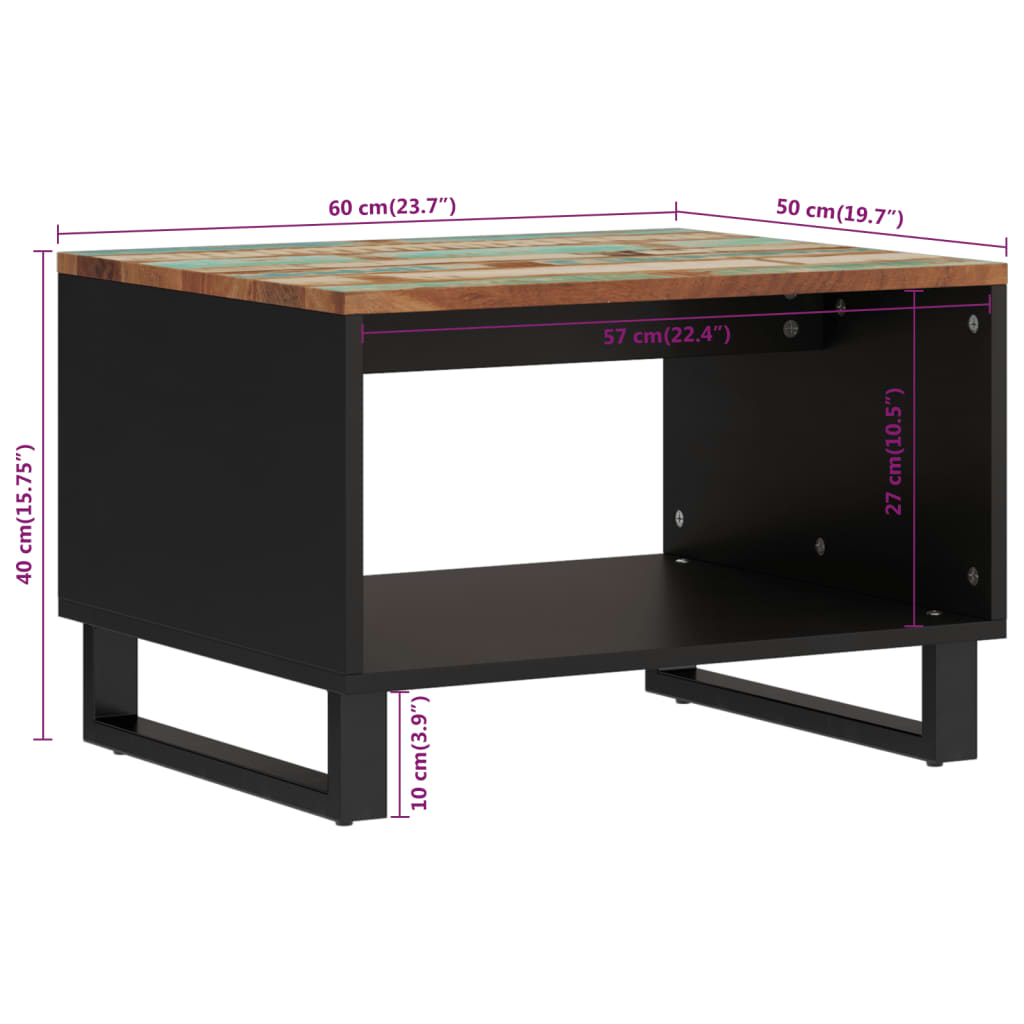 vidaXL Salontafel 60x50x40 cm massief acaciahout