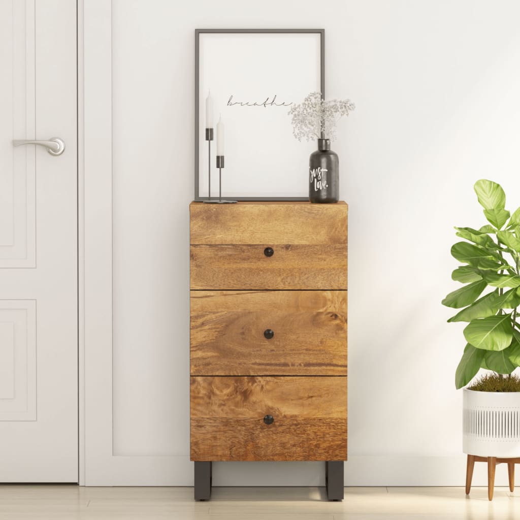 vidaXL Dressoir met 3 lades 40x33,5x75 cm massief mangohout