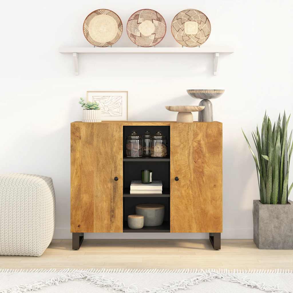 vidaXL Dressoir met 2 deuren 90x33x75 cm massief mangohout