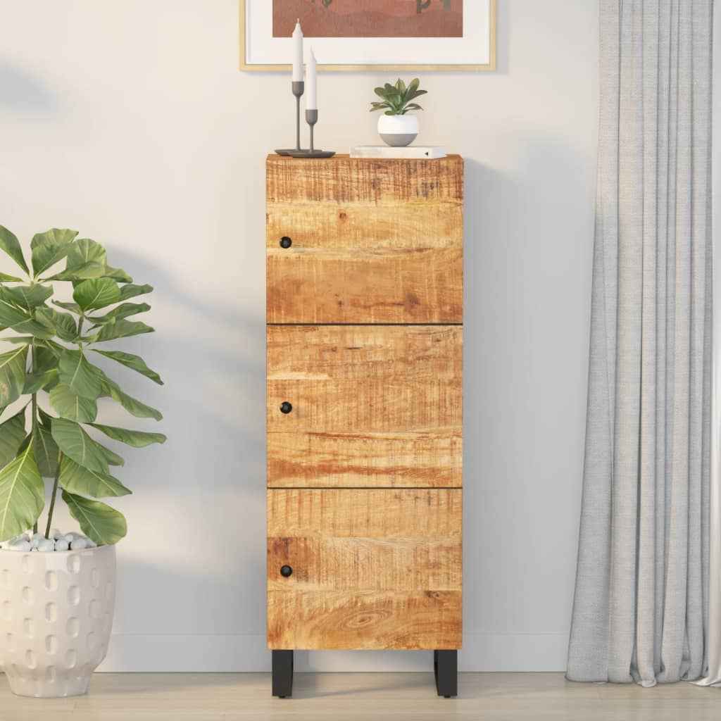 vidaXL Hoge kast met lade 60x33x100 cm massief mangohout en ijzer