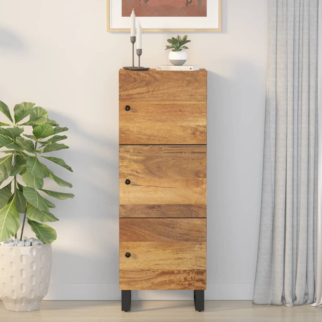 vidaXL Hoge kast met lade 60x33x100 cm massief mangohout en ijzer