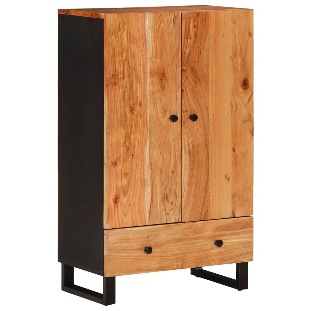 vidaXL Tall Cabinet with Drawer 60x33x100 cm Solid Mango Wood and Iron