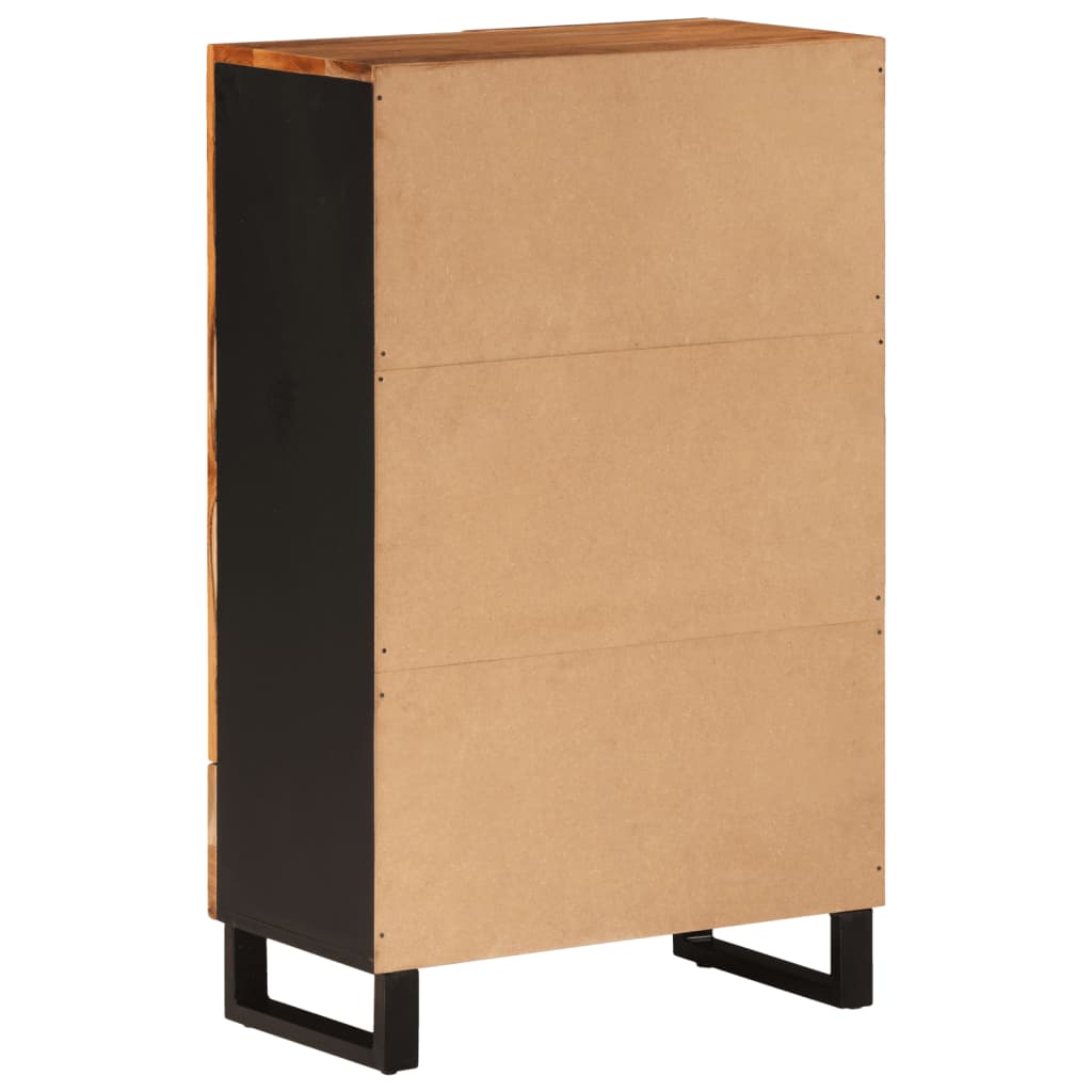 vidaXL Tall Cabinet with Drawer 60x33x100 cm Solid Mango Wood and Iron