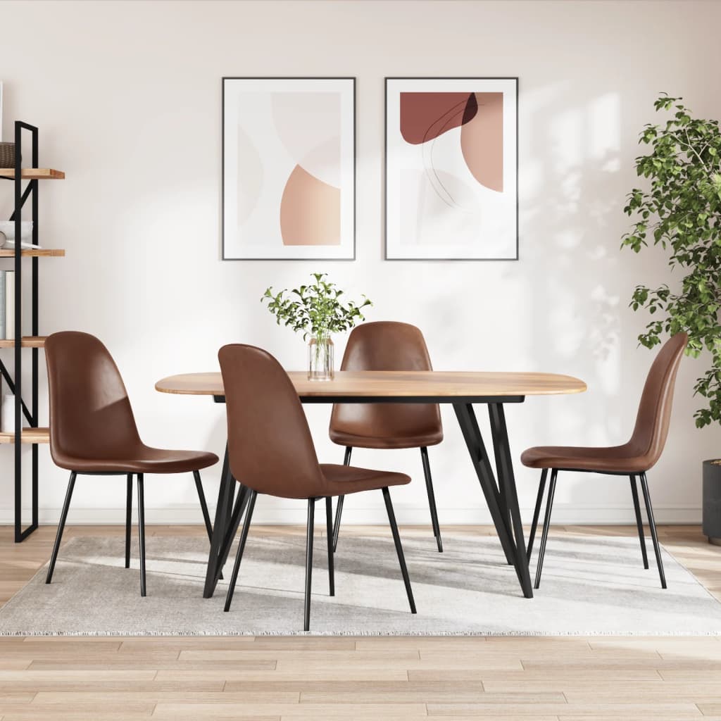 vidaXL Eetkamerstoelen 2 st 45x53,5x83 cm kunstleer donkergrijs