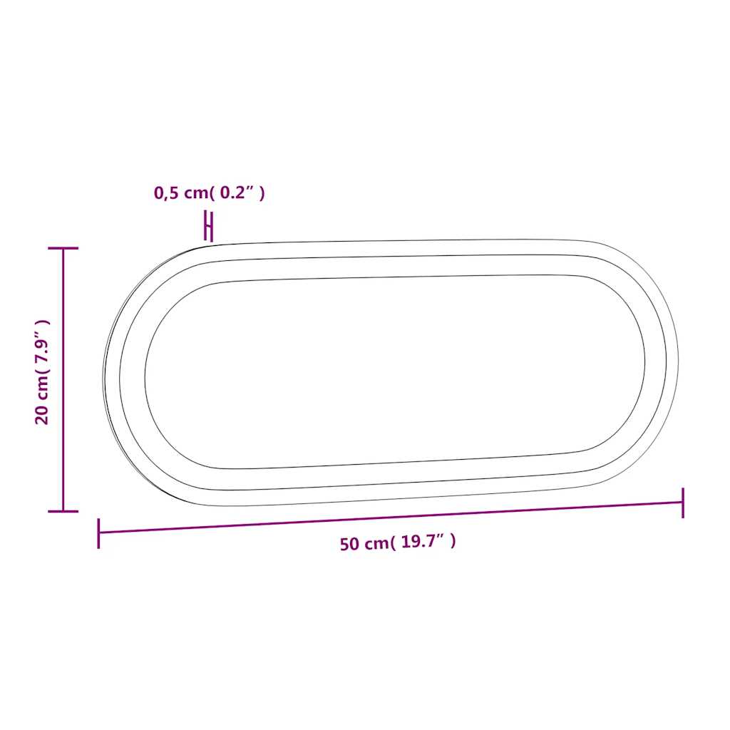 vidaXL Bathroom Mirror LED 50x20 cm oval