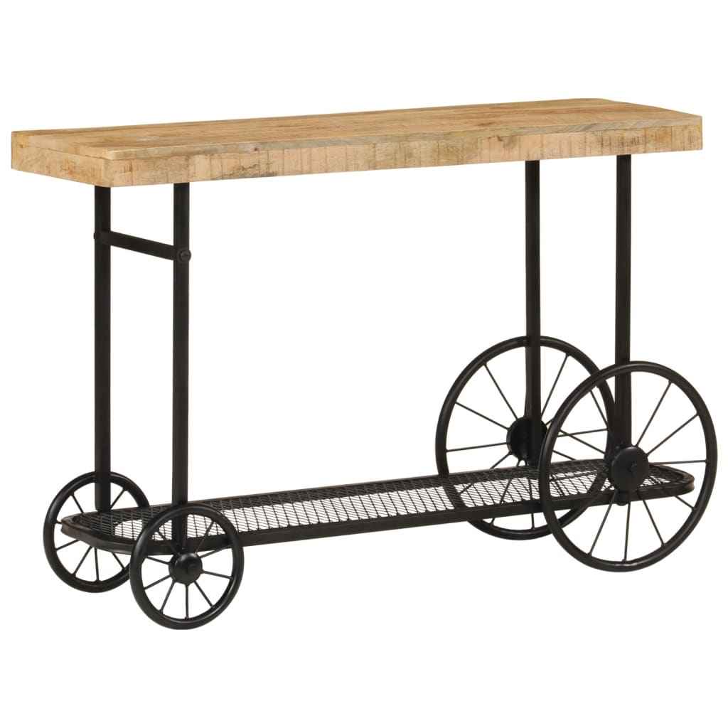 vidaXL Wandtafel 112x36x76 cm massief mangohout en ijzer
