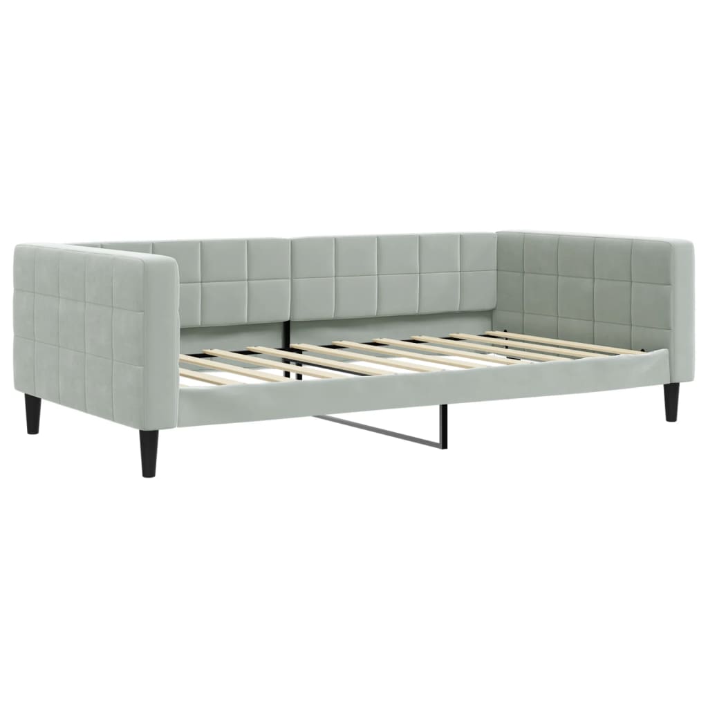vidaXL Slaapbank 100x190 cm fluweel lichtgrijs