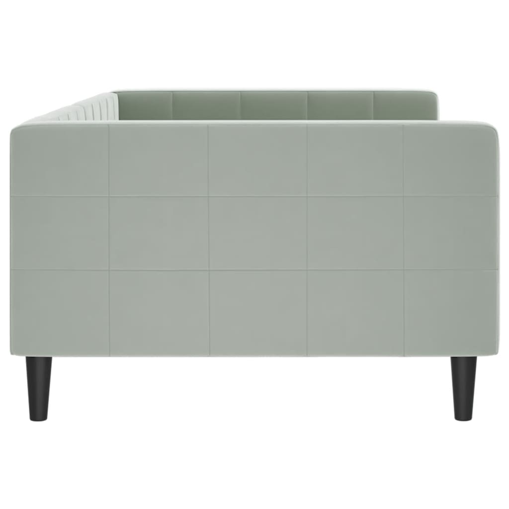 vidaXL Slaapbank 100x190 cm fluweel lichtgrijs