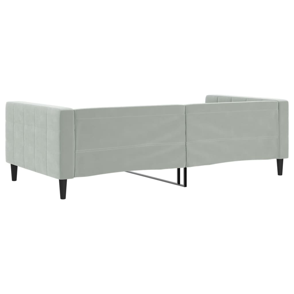 vidaXL Slaapbank 100x190 cm fluweel lichtgrijs