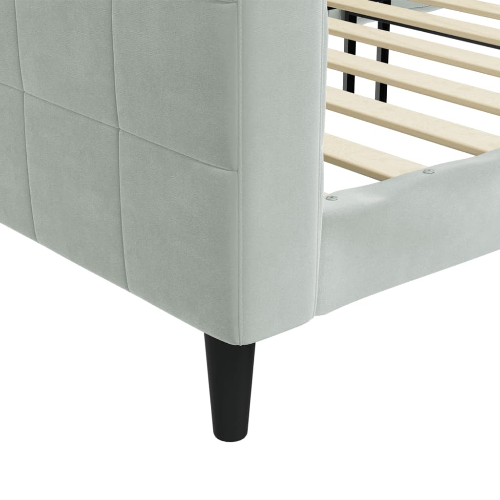 vidaXL Slaapbank 100x190 cm fluweel lichtgrijs