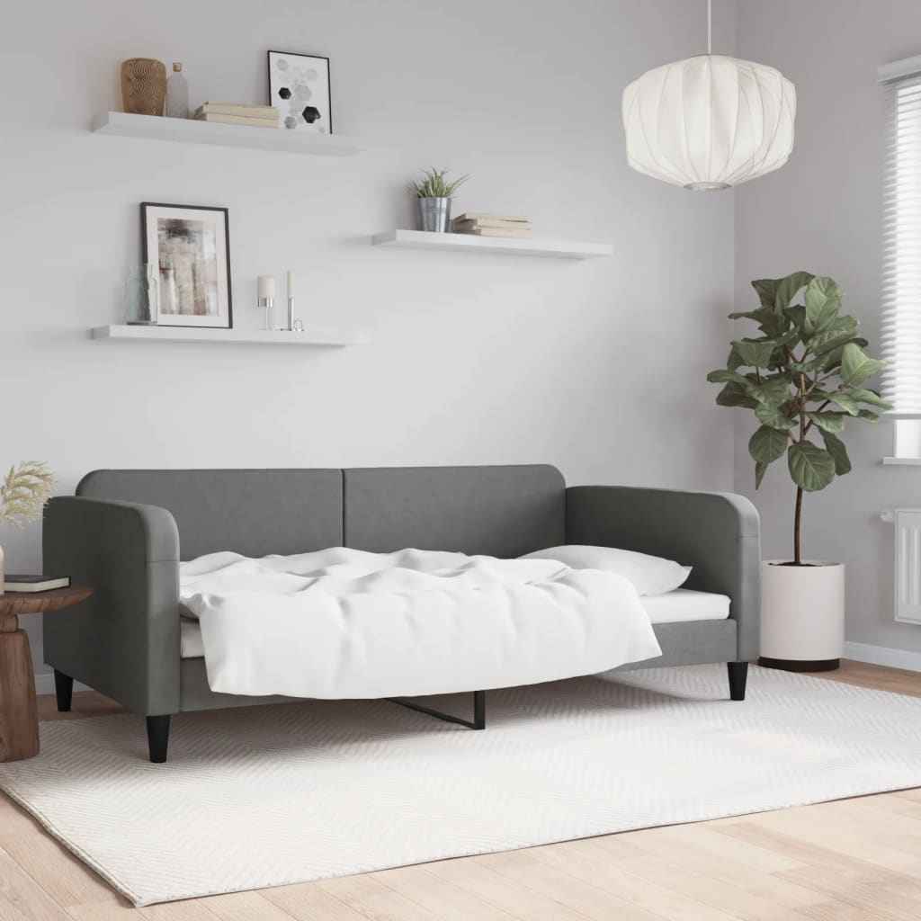vidaXL Slaapbank 100x190 cm stof lichtgrijs