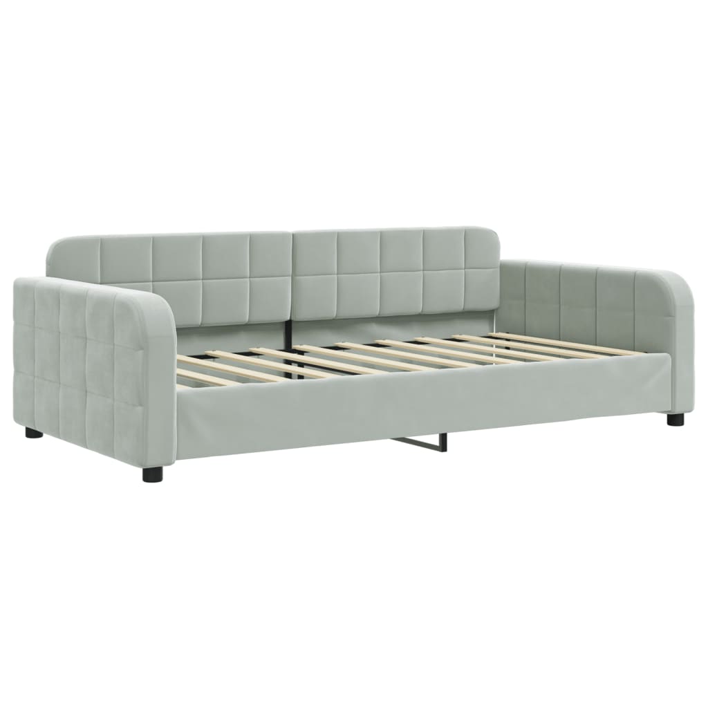 vidaXL Slaapbank 100x190 cm fluweel lichtgrijs