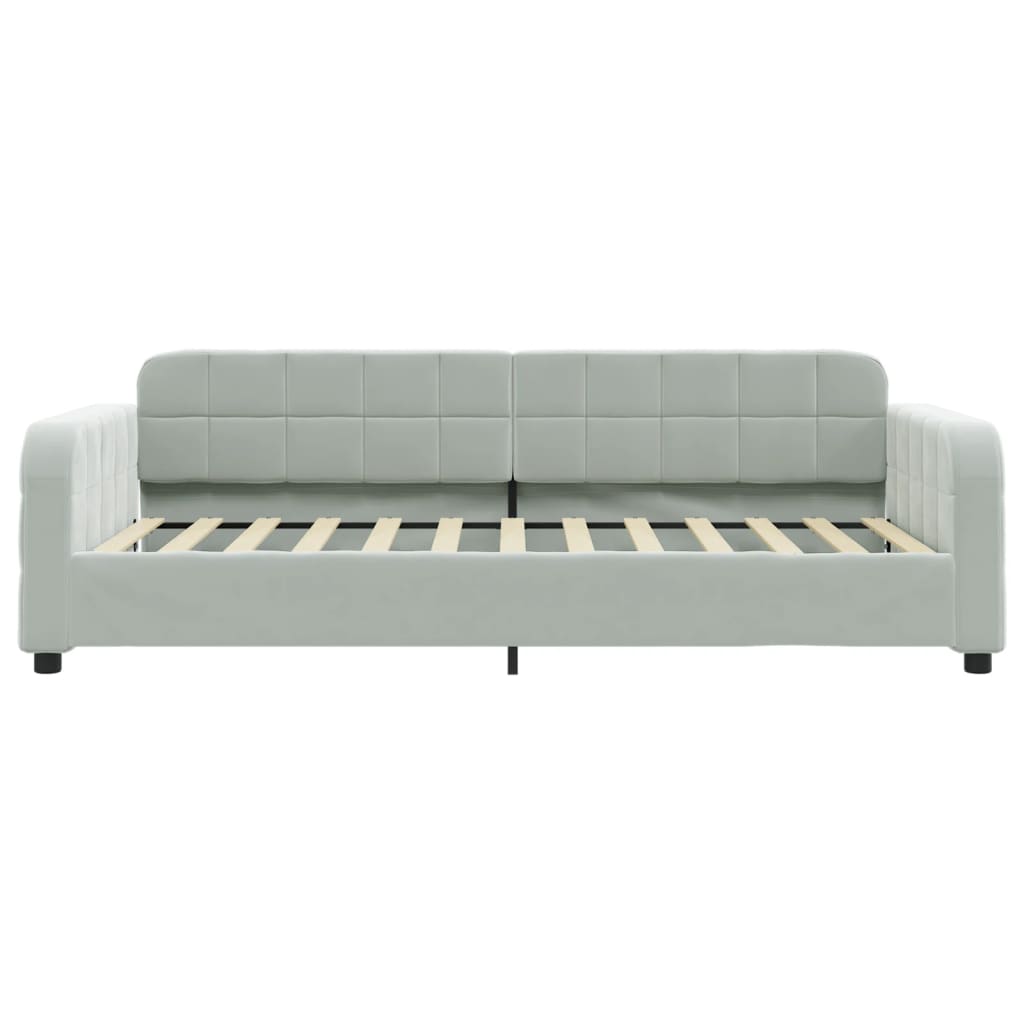 vidaXL Slaapbank 100x190 cm fluweel lichtgrijs