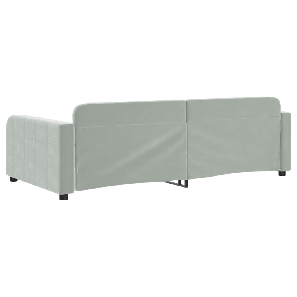 vidaXL Slaapbank 100x190 cm fluweel lichtgrijs