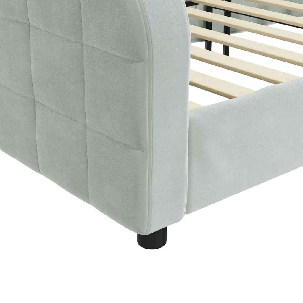 vidaXL Slaapbank 100x190 cm fluweel lichtgrijs