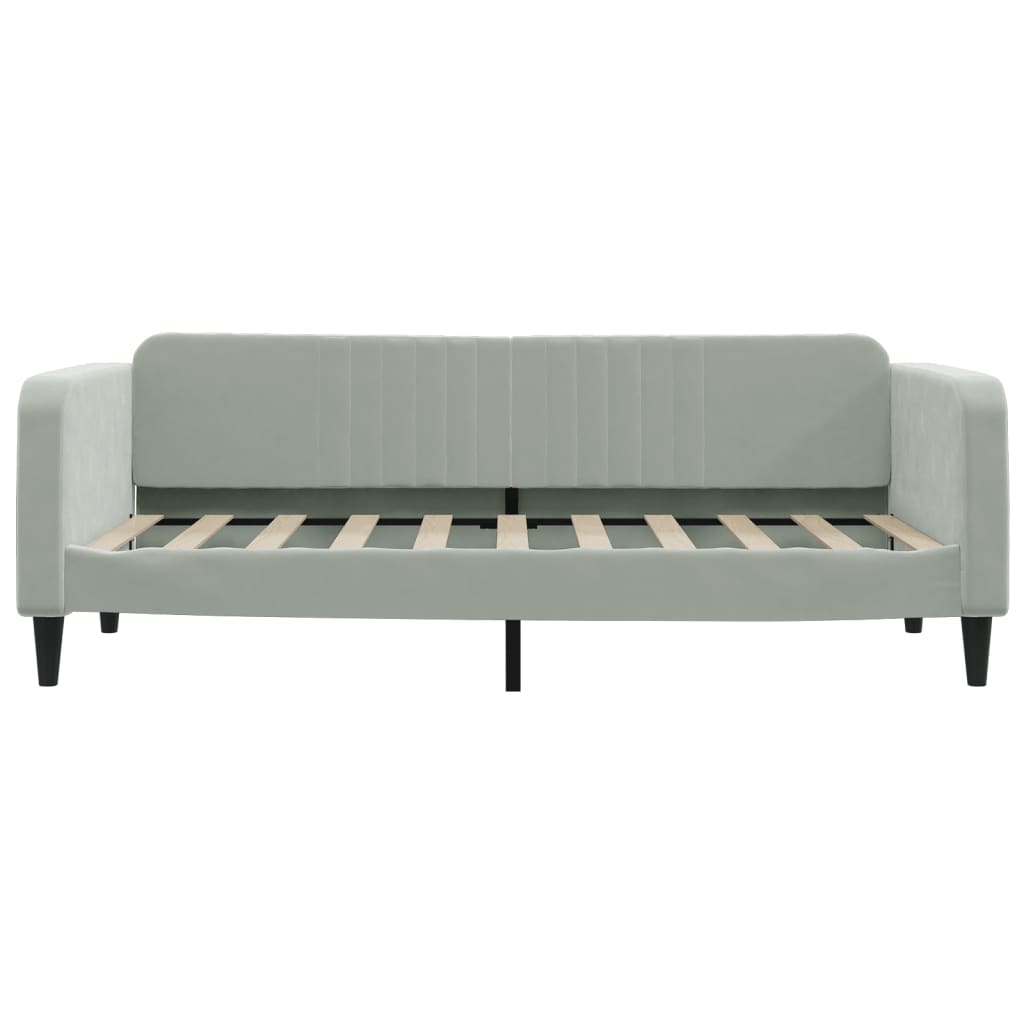 vidaXL Slaapbank 100x190 cm fluweel lichtgrijs