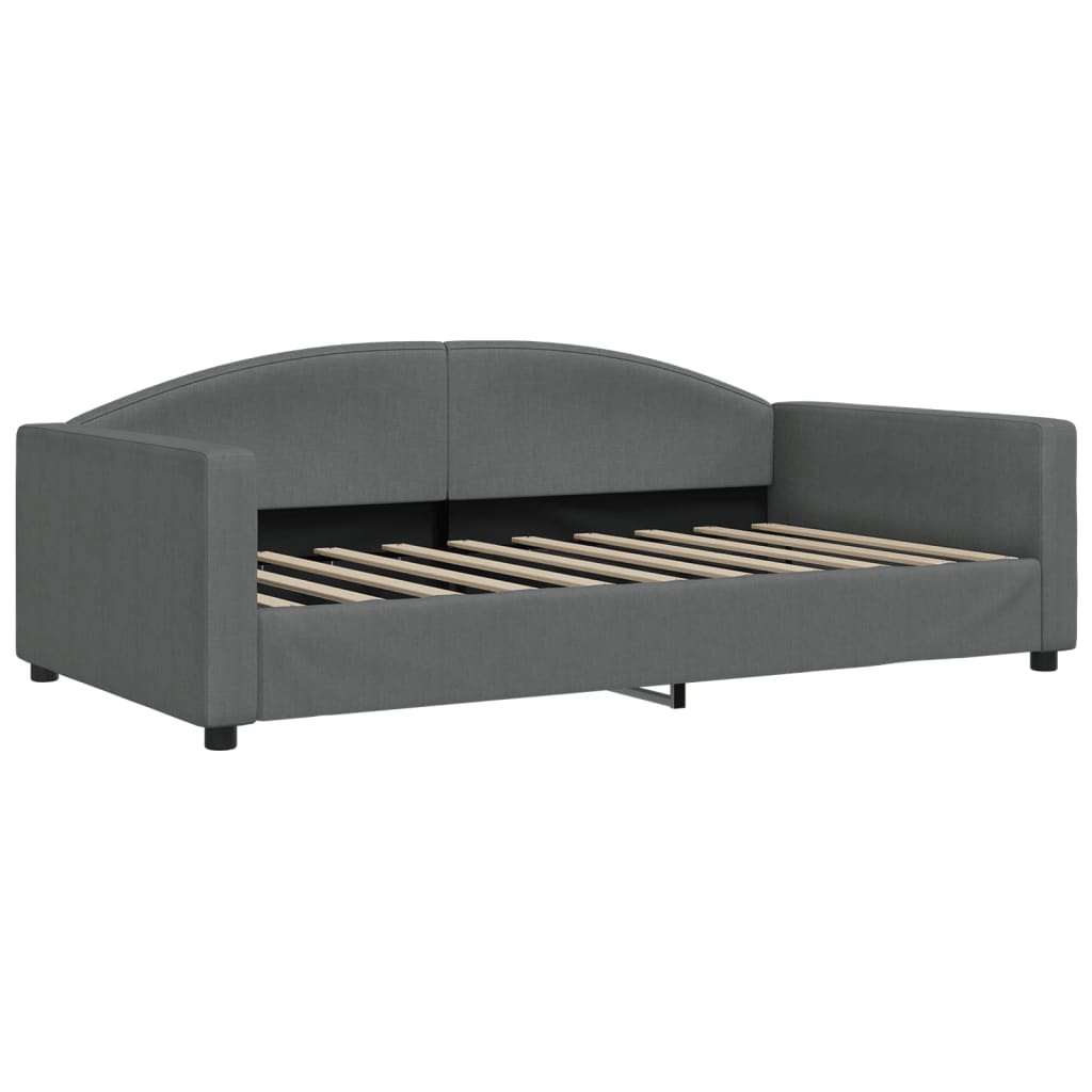 vidaXL Slaapbank met onderschuifbed 100x190 cm stof lichtgrijs (VS)