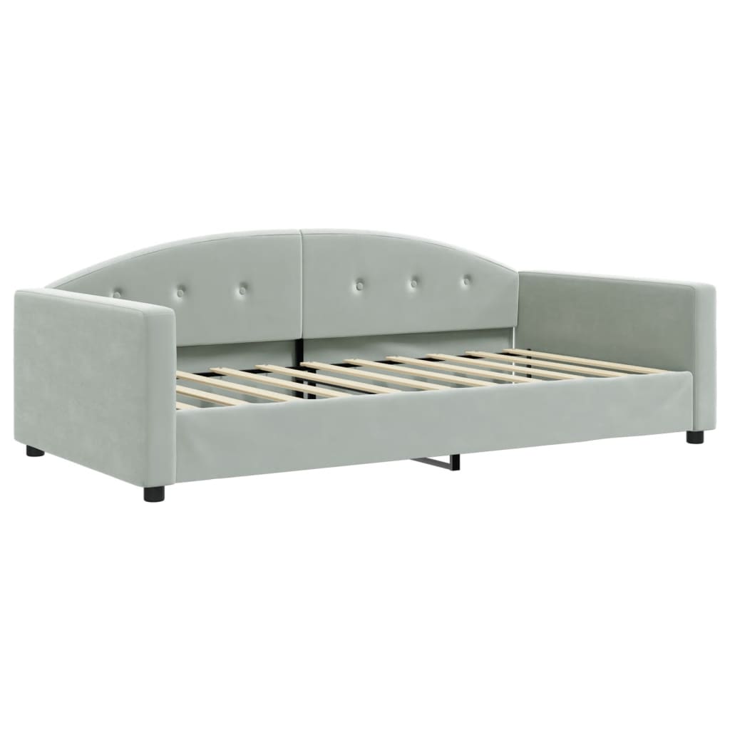 vidaXL Slaapbank 100x190 cm fluweel lichtgrijs