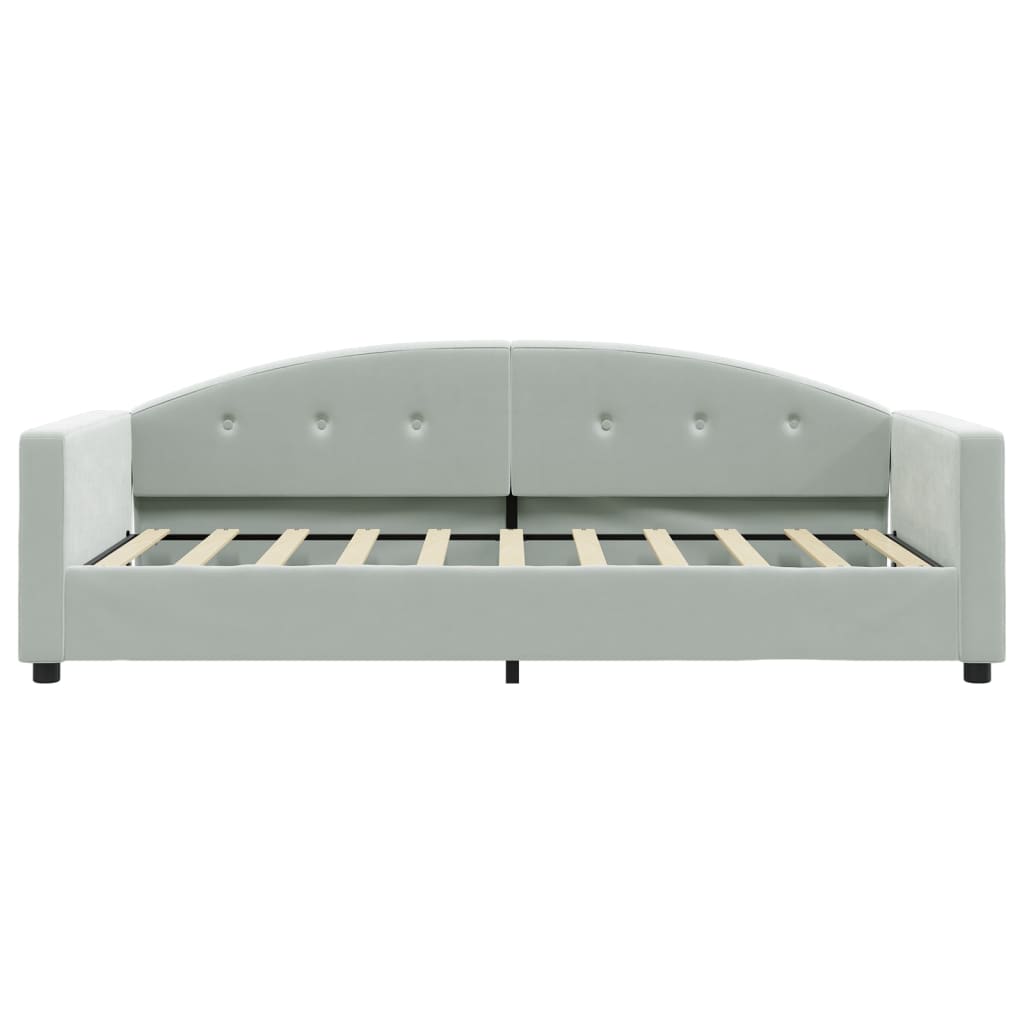 vidaXL Slaapbank 100x190 cm fluweel lichtgrijs