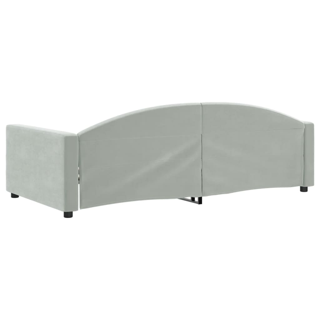 vidaXL Slaapbank 100x190 cm fluweel lichtgrijs
