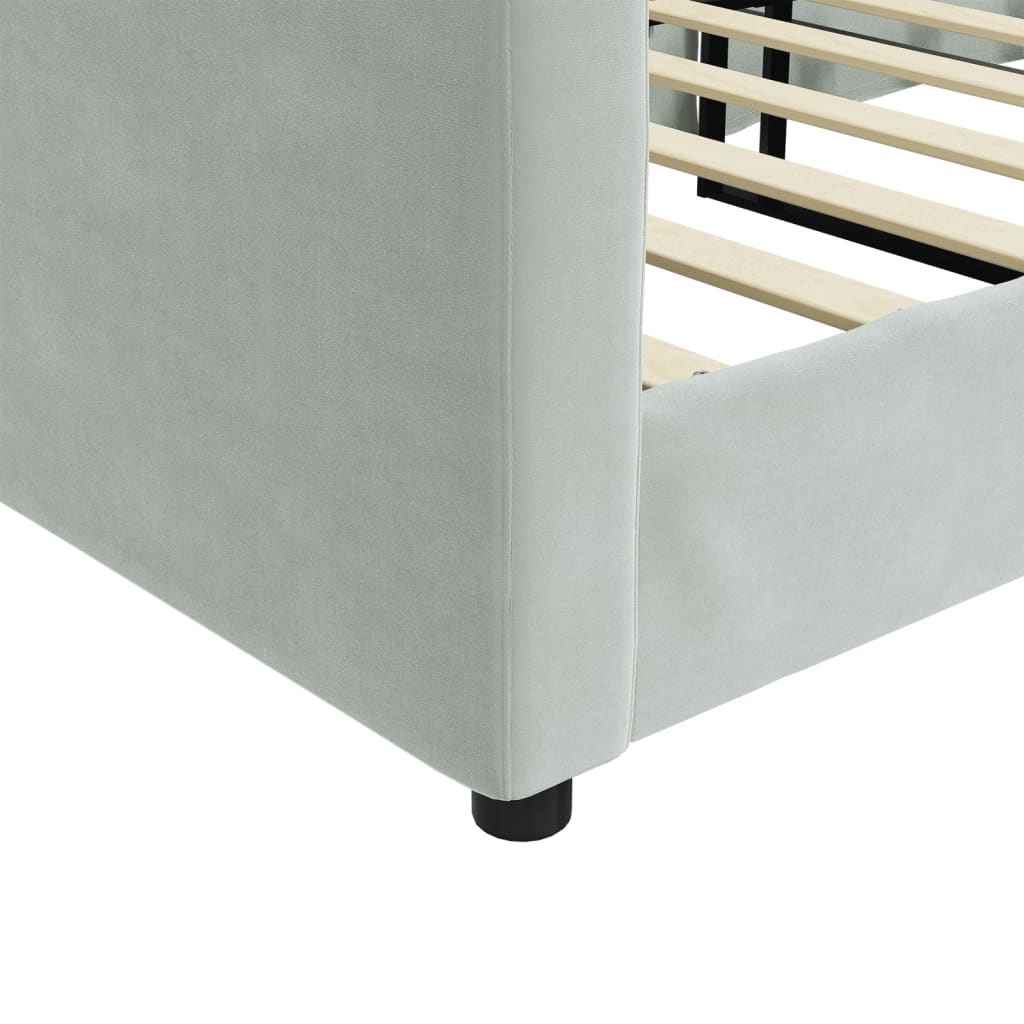vidaXL Slaapbank 100x190 cm fluweel lichtgrijs