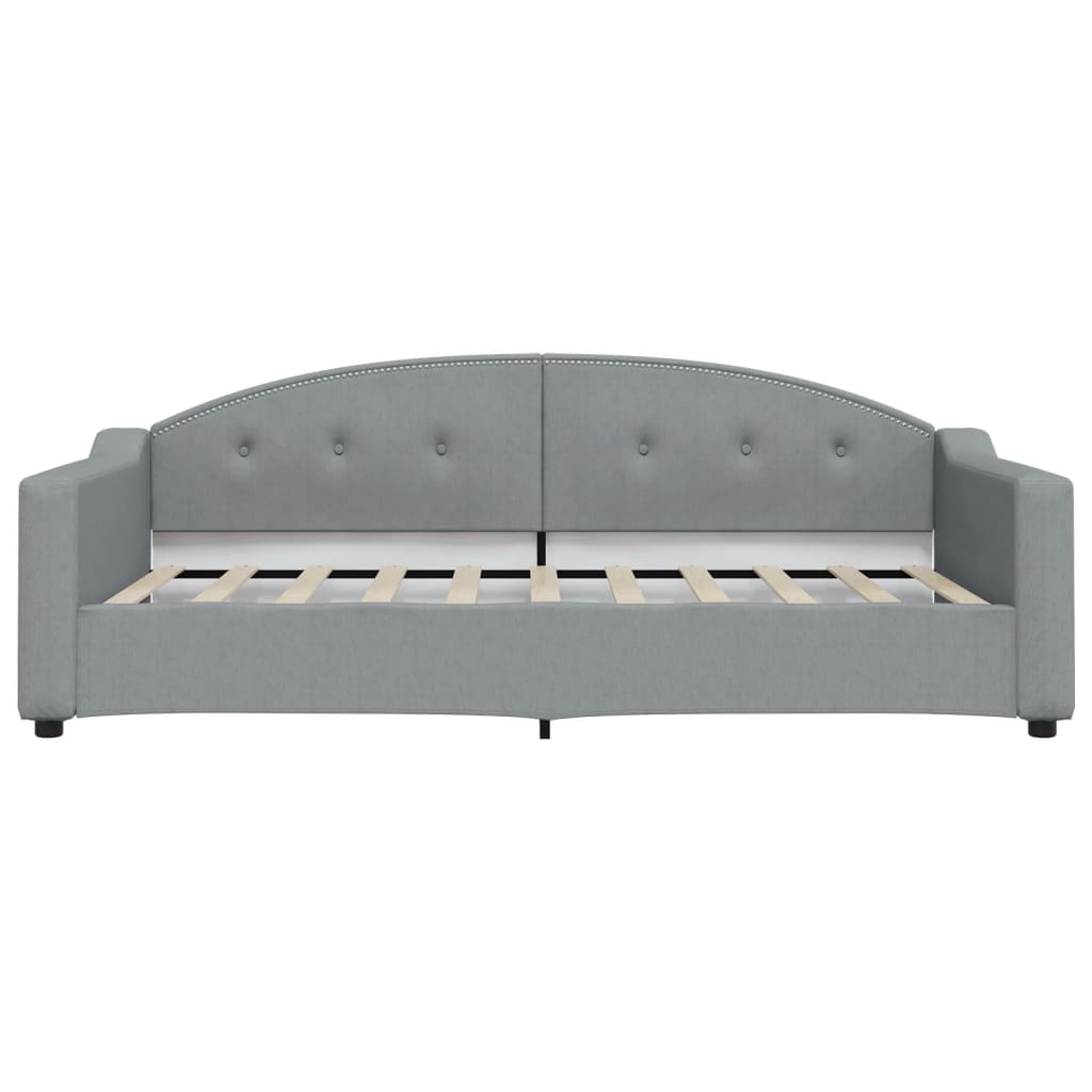 vidaXL Slaapbank met onderschuifbed 100x190 cm stof lichtgrijs