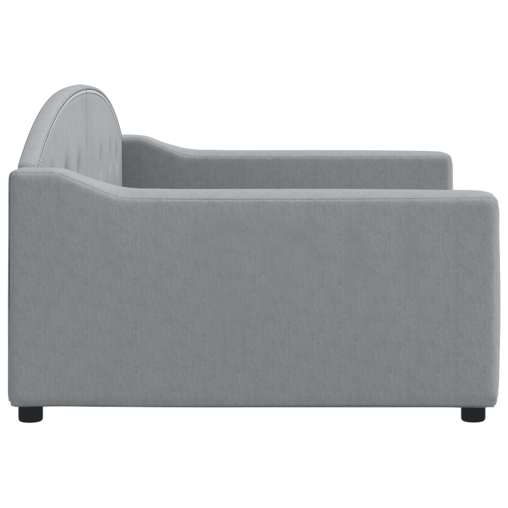 vidaXL Slaapbank met onderschuifbed 100x190 cm stof lichtgrijs