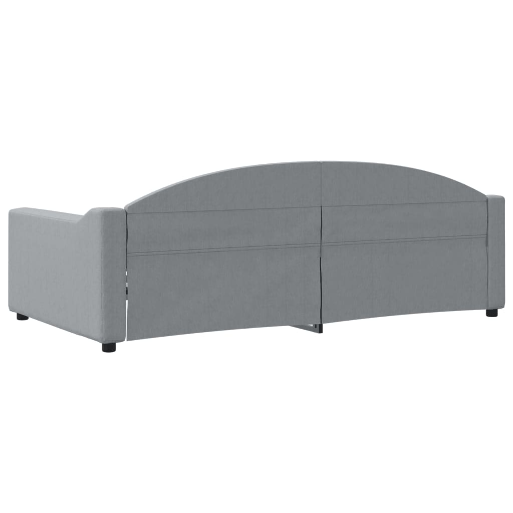vidaXL Slaapbank met onderschuifbed 100x190 cm stof lichtgrijs