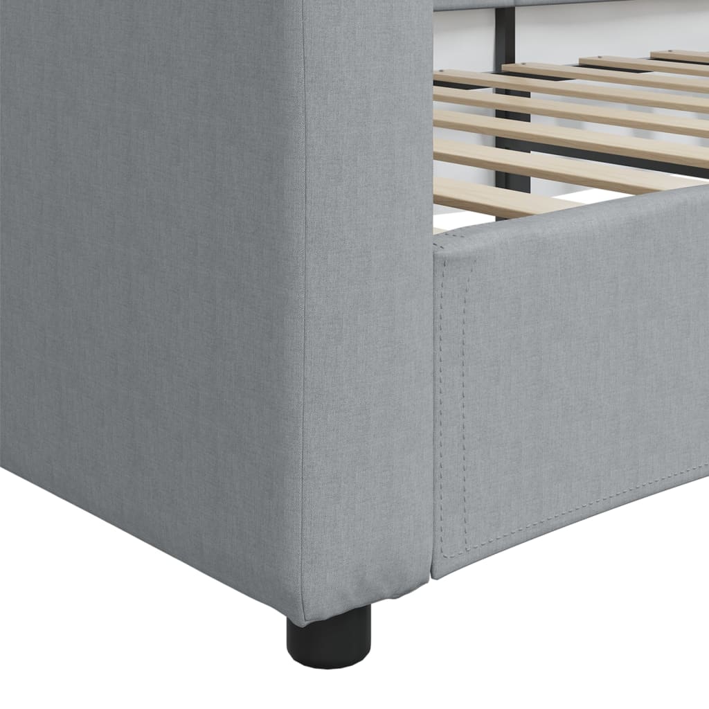 vidaXL Slaapbank met onderschuifbed 100x190 cm stof lichtgrijs